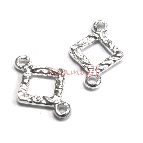 2x Sterling Silver Link Flower Connector Bead Spacer