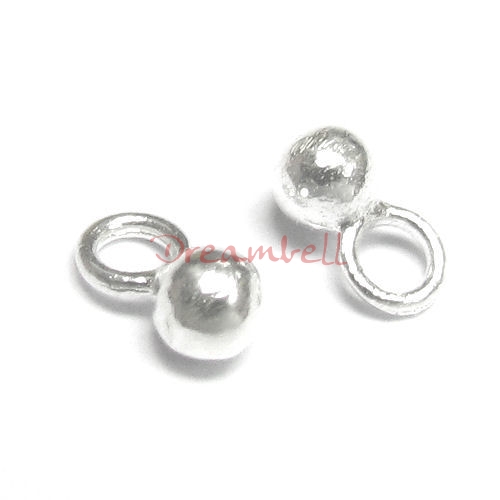 10 x Sterling Silver Dot Ball Dangle Charm