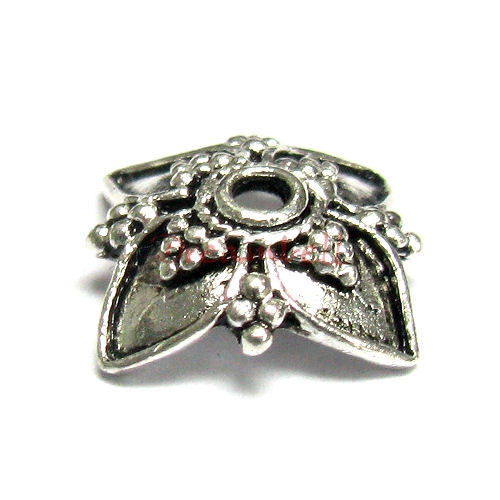 2x STERLING SILVER FLOWER Bead cap 16mm