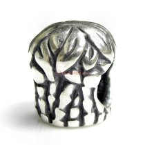 Sterling Silver Coconut Palm Tree Bead 10mm for European Charm Bracelets