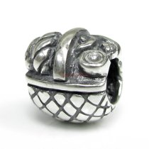 Sterling Silver Picnic Basket Bead for European Charm Bracelets