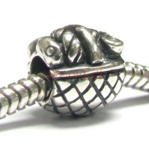 Sterling Silver Picnic Basket Bead for European Charm Bracelets