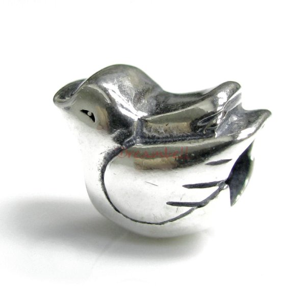Sterling Silver Dove Bird Peace Bead for European Charm Bracelets
