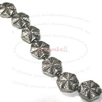 2x Bali Sterling silver Hexagon Flower Focal Bead Spacer