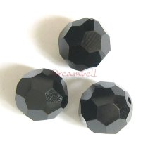 12x Swarovski Crystal Elements Round Faceted 5000 Jet Black 6mm