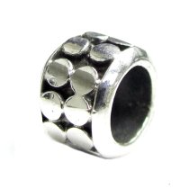 Sterling Silver Round DOTS Bead for European Charm Bracelets