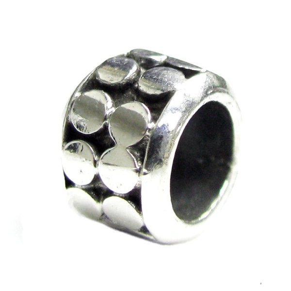 Sterling Silver Round DOTS Bead for European Charm Bracelets