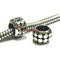 Sterling Silver Round DOTS Bead for European Charm Bracelets