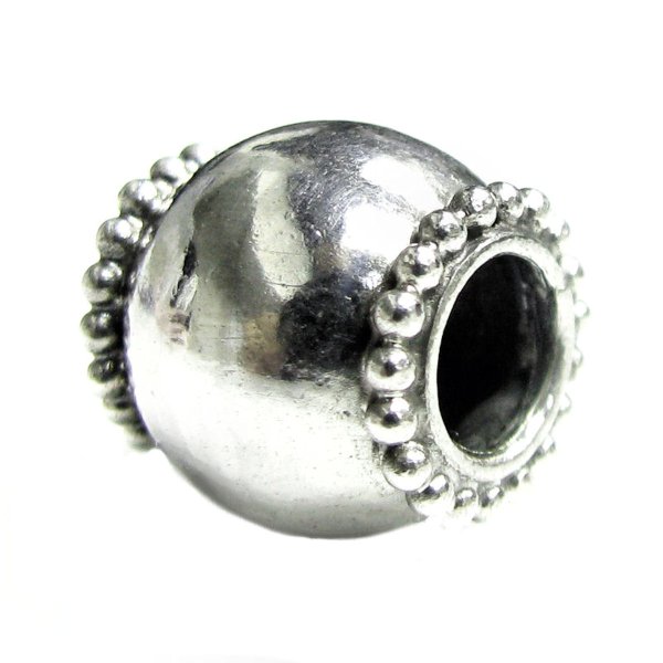 1x Bali Sterling silver Round Bead for European Charm Bracelets