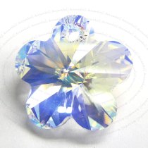 2x Swarovski Elements Crystal 6744 Flower Charm Bead 12mm Clear AB
