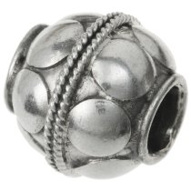 1x Bali Sterling Silver Round Ball Bead for European Charm Bracelets
