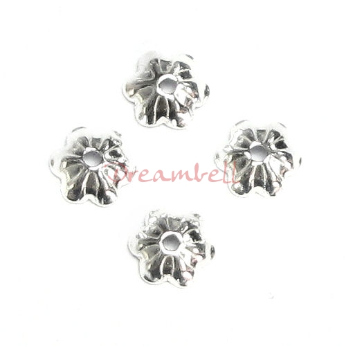 20x STERLING SILVER Flower Caps Bead 3.7mm
