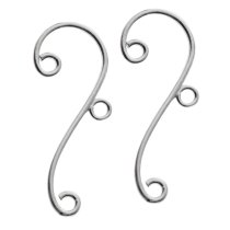 2x Sterling Silver Leaf Chandelier Earring Connector with Ring for Dangle