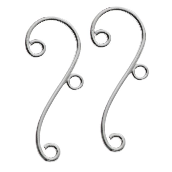 2x Sterling Silver Leaf Chandelier Earring Connector with Ring for Dangle