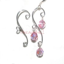 2x Sterling Silver Leaf Chandelier Earring Connector with Ring for Dangle