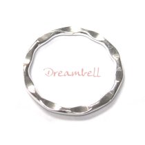 1 x Sterling Silver Round Wave Hoop Jump Ring Connector 18MM