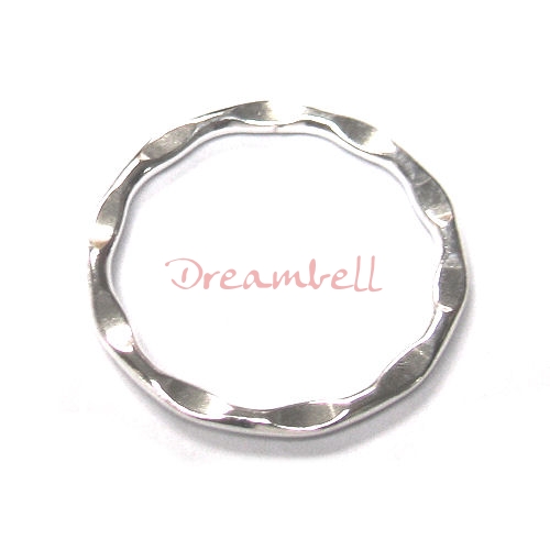 1 x Sterling Silver Round Wave Hoop Jump Ring Connector 18MM
