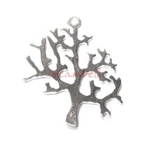 1x Bright Sterling silver Big Tree / Coral Dangle Charm Pendant