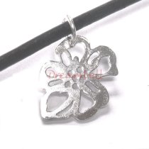 1x Bright Sterling silver Peony Flower Dangle Charm Pendant