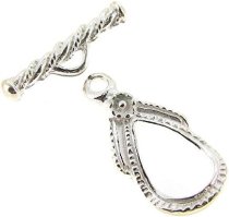 1x Sterling Silver Garden Flower Toggle Clasp - 10.5mm Floral Jewelry Closure