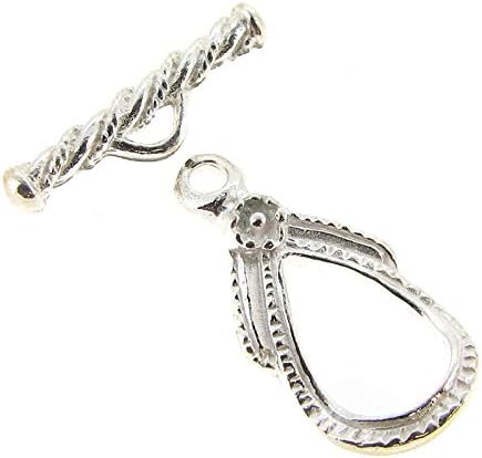 1x Sterling Silver Garden Flower Toggle Clasp - 10.5mm Floral Jewelry Closure