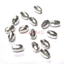10x Sterling Silver Oval Laser Cut Mirror Rice Barrel Faceted Dico Spacer Bead 4.5mm
