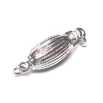 1x Sterling Silver Olive 1 strand Pearl Box Clasp 18mm