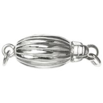 1x Sterling Silver Olive 1 strand Pearl Box Clasp 18mm