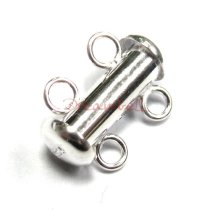 1x STERLING SILVER Full Slide 2 Strand Lock Clasp 14mm