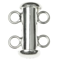 1x STERLING SILVER Full Slide 2 Strand Lock Clasp 14mm