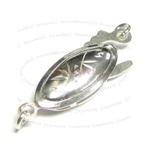 1x Sterling Silver Olive Flower 1 strand Pearl Box Clasp 21mm