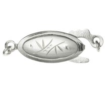 1x Sterling Silver Olive Flower 1 strand Pearl Box Clasp 21mm