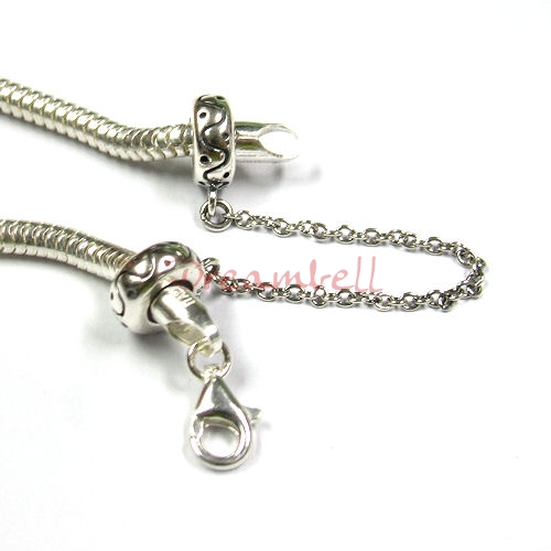 1x Sterling Silver Stopper Safety Chain Bead for European charm Bracelets