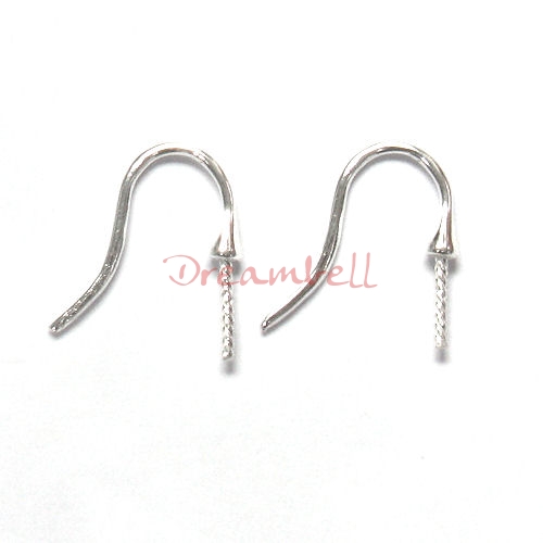 2x Sterling Silver French Hook Earwires Pearl Cup