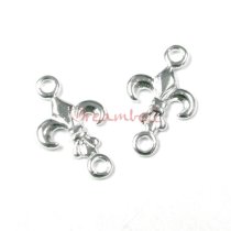 4 x Sterling silver FLEUR-DE-LIS Bead Link Connector