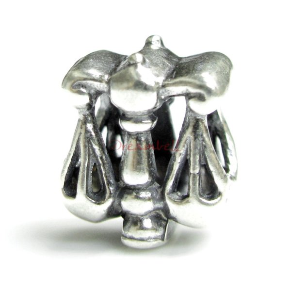 1x Sterling silver Libra Zodiac Bead for European Charm Bracelets