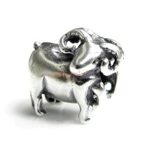 1x Sterling silver Aries Zodiac Bead for European Charm Bracelets