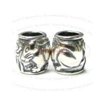 1 x Sterling Silver Rabbit Chinese Zodiac Bead for European Charm Bracelets