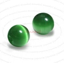 100pcs Grade A Fiber Optic AURORA Cats Eye Beads 4mm Round Emerald Green