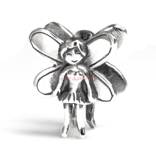 Sterling silver Fairy Pretty Angel Bead f/ European Charm Bracelets
