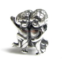 1x Sterling silver Gemini Zodiac Bead for European Charm Bracelets