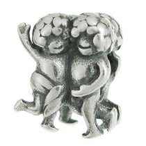 1x Sterling silver Gemini Zodiac Bead for European Charm Bracelets