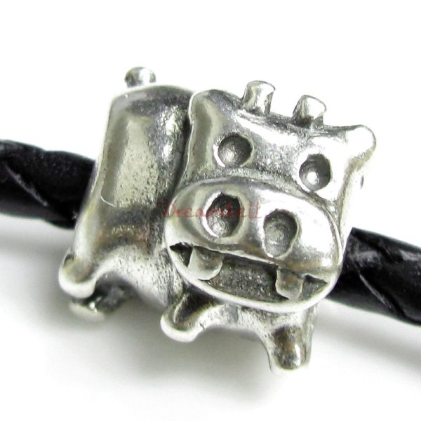 1x Sterling silver Cute Cow Bead for European Charm Bracelets