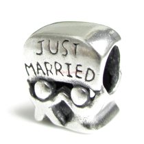 1x Sterling silver WEDDING COUPLE Bead for European Charm Bracelets