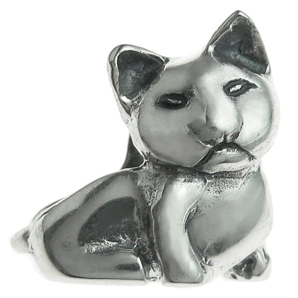 1x Sterling silver Kitty Cat Bead for European Charm Bracelets