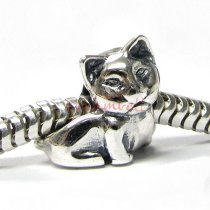 1x Sterling silver Kitty Cat Bead for European Charm Bracelets