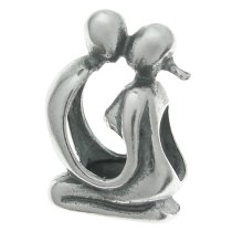 1x Sterling silver Kissing Couple Bead for European Charm Bracelets