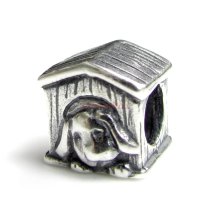 1x Sterling silver Dog House Bead for European Charm Bracelets