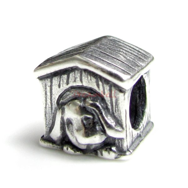 1x Sterling silver Dog House Bead for European Charm Bracelets