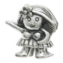 1x Sterling silver Hula Dancer Bead for European Charm Bracelets